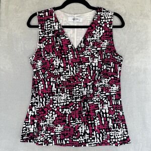 Jones Studio Separates Shirt Blouse Womens Medium Multicolor Career Finance Babe